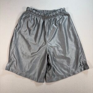 Jordan 9" Lined Basketball Shorts Men's L Shiny‎ Gray Dazzle Jumpman Y2K Silver